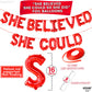 Katchon, Red She Believed She Could So She Did Balloons - 16 Inch | Congrats Balloons For Congratulations Decorations | Graduation Balloons Class Of 2025 For Graduation Decorations Class Of 2025