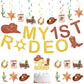 26 Pieces My 1st Rodeo Banner Western Cowboy Hanging Swirls My 1st Rodeo Cake Topper Cowboy Cowgirl First Birthday Party Decorat