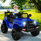 OLAKIDS Kids Ride On Truck  12V Electric Vehicle Car with Remote Control  Toddlers Battery Powered Toy with 2 Speeds  Spring Suspension  Double Open Doors  LED Lights  TF  Music  USB  Mp3 (Blue)