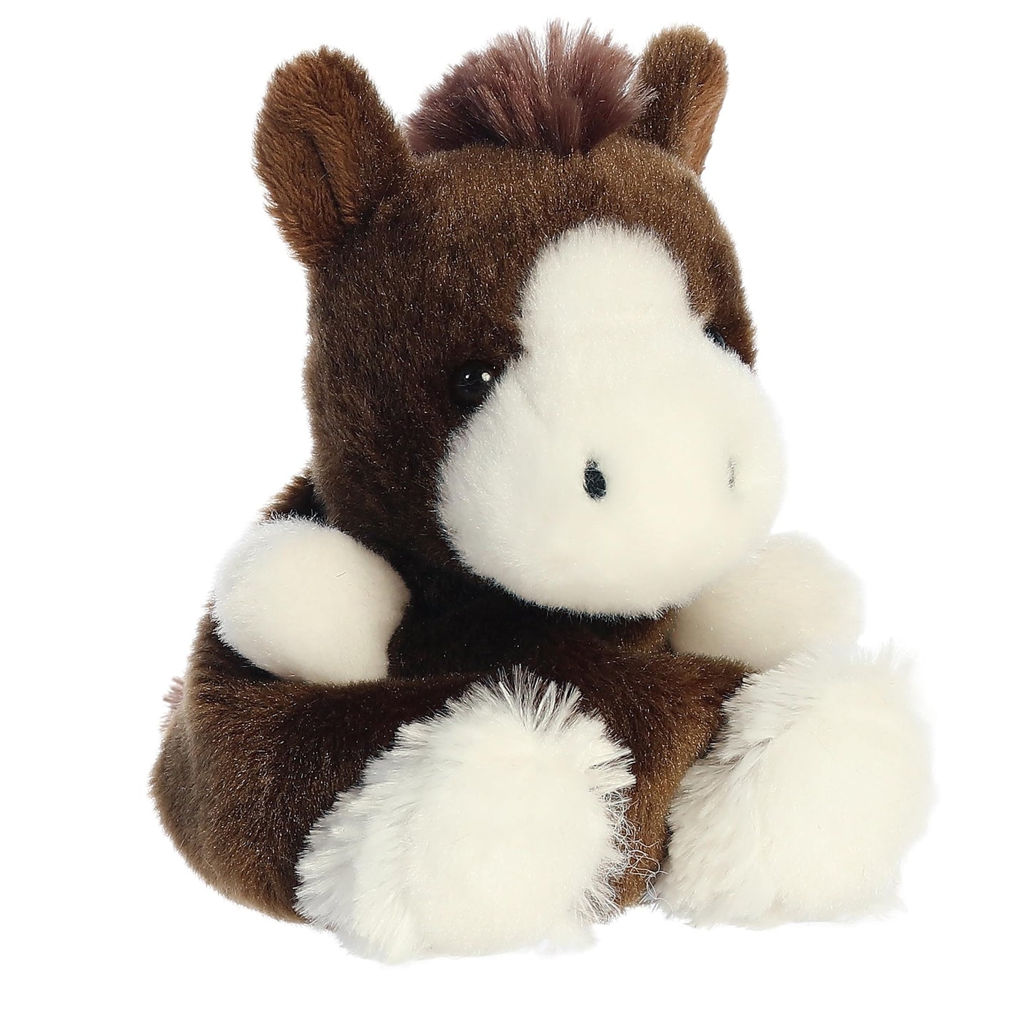 Aurora Adorable Palm Pals Darius Clydesdale Stuffed Animal - Fun Collectible Plush for Kids and mature-themed Collectors - Perfect for Decorating Rooms and Birthday Gifts - Brown 5 Inches