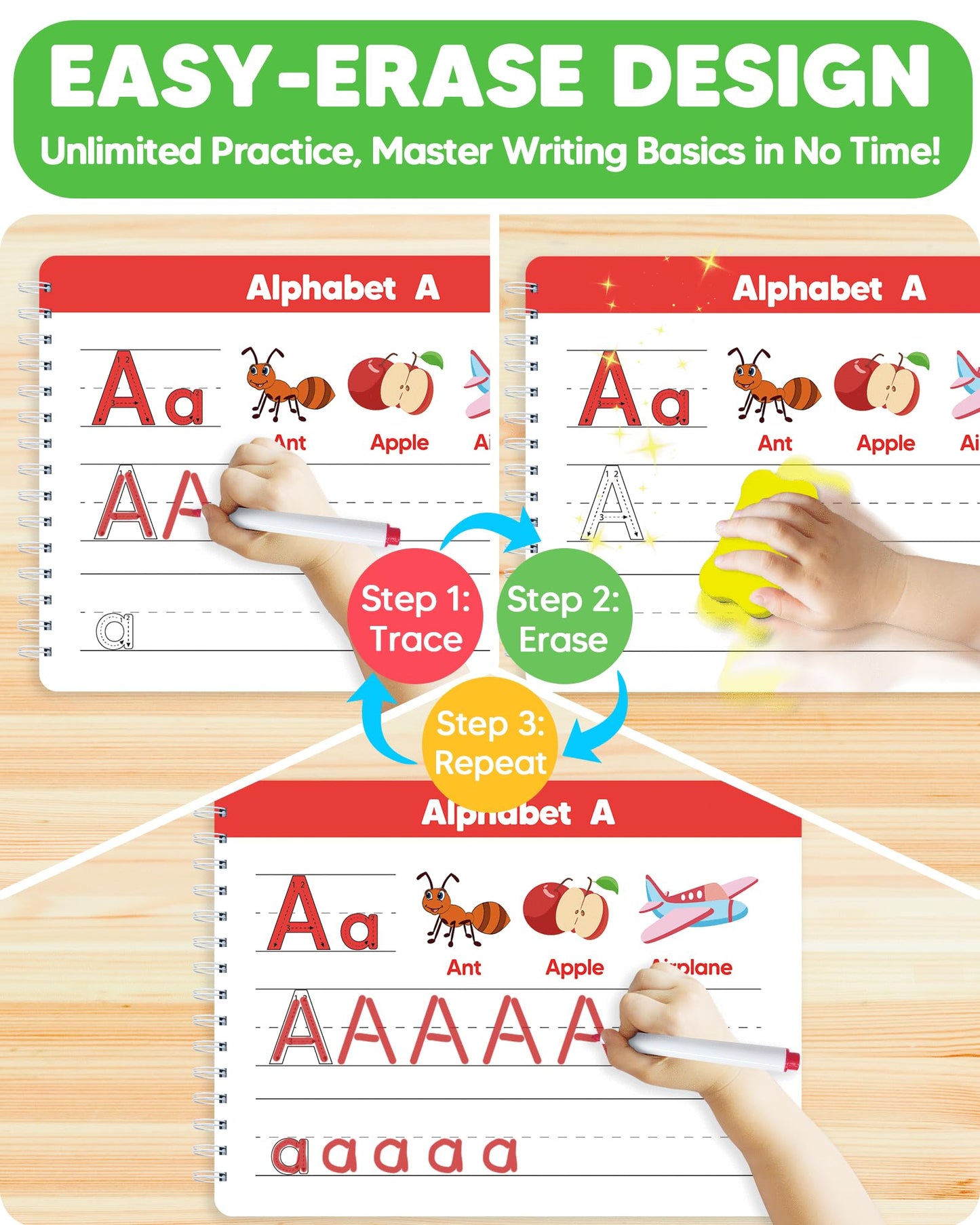 Walenty Preschool Learning Activities Kindergarten Workbooks, Toddler Busy Book Handwriting Practice Activity, Tracing Book For