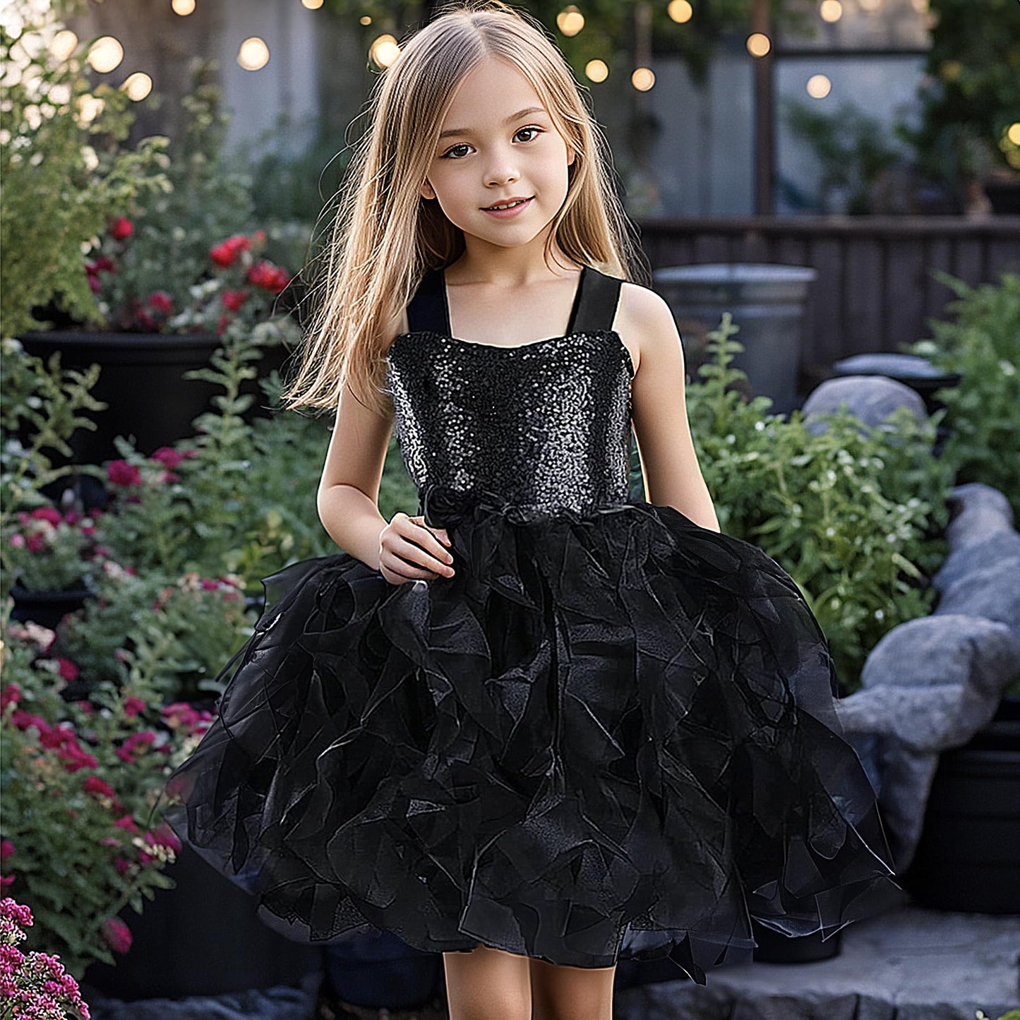 Black Tutu Dress for Girls Black Tulle Dress Kids for Birthday Party Wedding Dancing Fancy Dress 10T