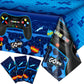 Tatuo 3 PCS Video Game Table Cover Video Game Birthday Decoration Game Theme Plastic Table Cloth Party Supplies for Boys Girls K