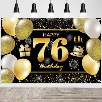 76Th Happy Birthday Banner Birthday Decorations For Men Birthday Party Decorations Birthday Backdrop