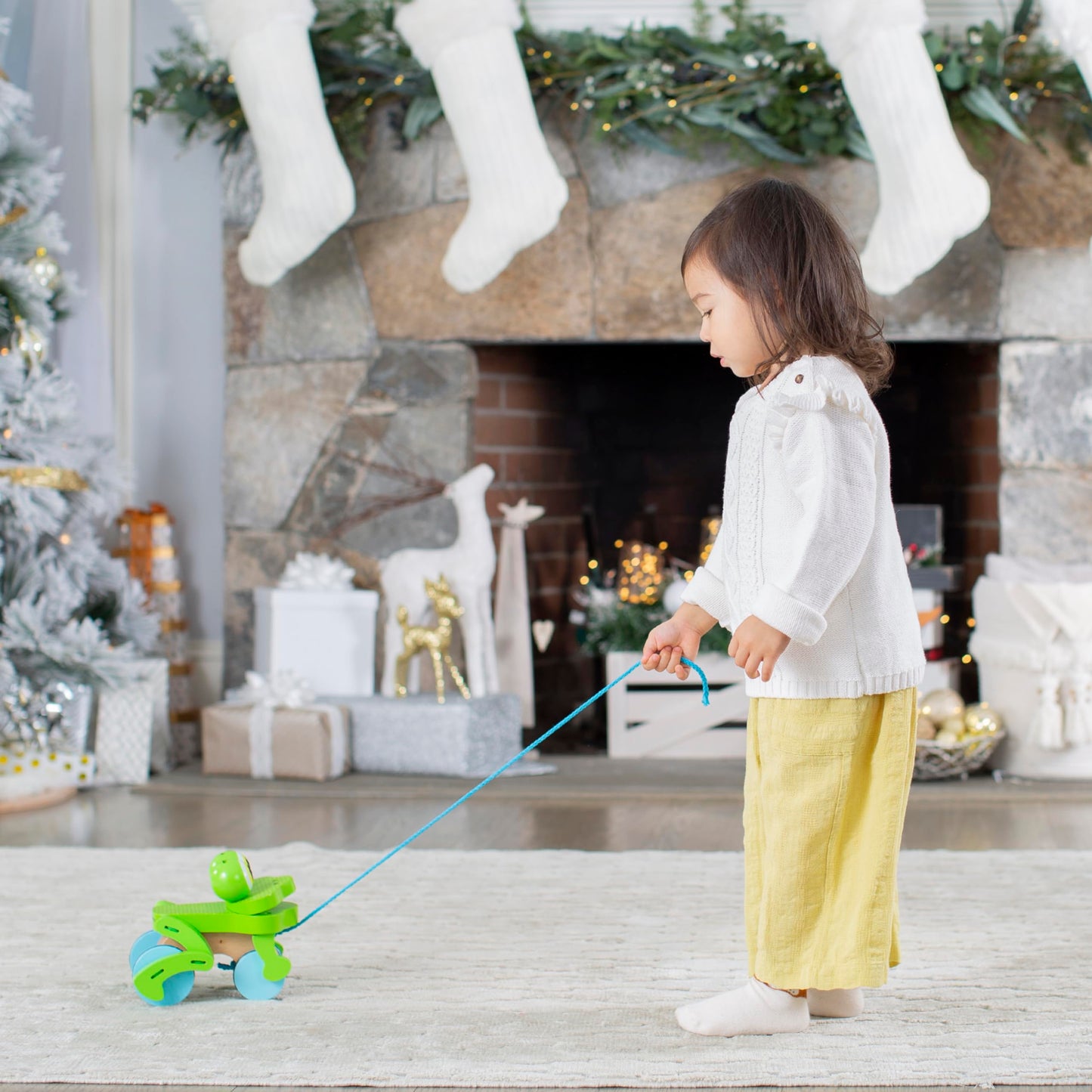 Melissa & Doug First Play Frolicking Frog Wooden Pull Toy - Multicolor, 1 EA, Developmental Toy for Toddlers Ages 1+, Model 3205