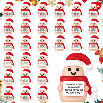 Gejoy 25 Pcs Mini Rubber Christmas Potato Toys Positive Gifts Mini Christmas Potatoes Decorations and Encouragement Birthday Motivational Gifts for Colleague Staff Teacher
