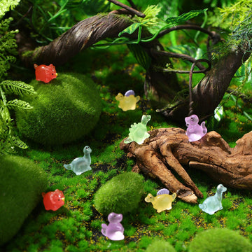 Poen 150 Pcs Mini Dinosaur Figures Resin Small Dinosaur Toys Garden Mini Dinosaurs Realistic Tiny Dinosaurs Miniature Dinosaur Figurines For Bag Cake Topper Birthday Party Favors (Luminous)