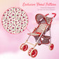The New York Doll Collection Baby Doll Stroller - 28” Floral Toy Stroller with Canopy, Mesh Basket, Rubber Tires, Model A226
