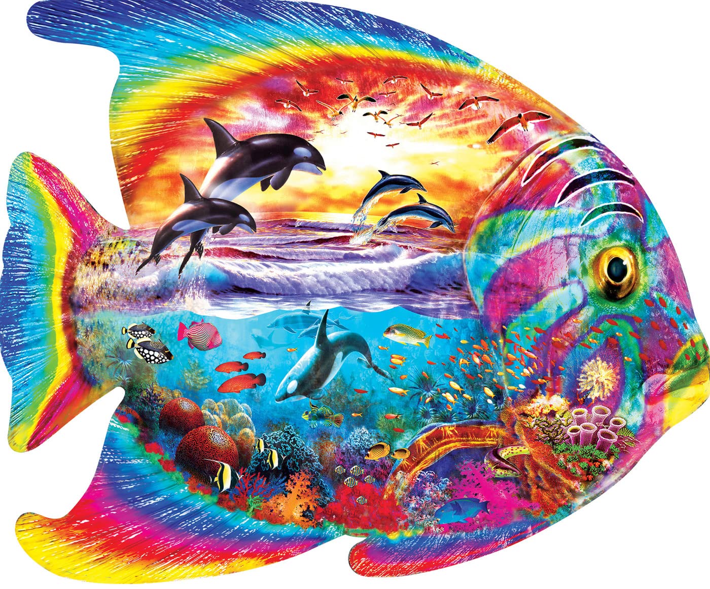 MasterPieces 1000 Piece Jigsaw Puzzle - Tropical Menagerie - 26.5"x21.5" - Cardboard - Perfect for Adults & Families