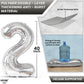 Katchon, 3Pc 40' & 18' Silver Star & Number 2025 Graduation Balloons - Helium Supported, Metallic Finish, Ideal For Graduation Decorations 2025, Children