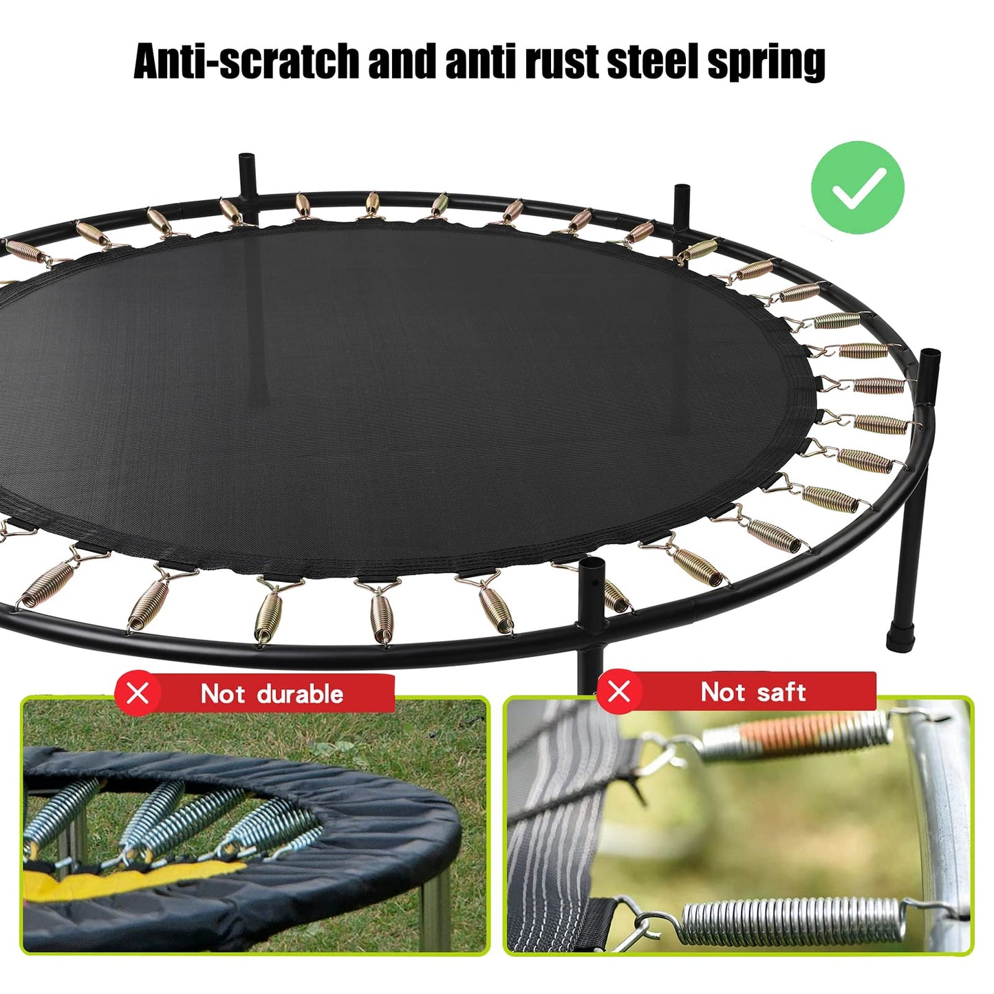 Toymate Kids Trampoline With Safety Enclosure Net - 5Ft Trampoline For Toddlers Indoor And Outdoor - Parent-Child Interactive Ga