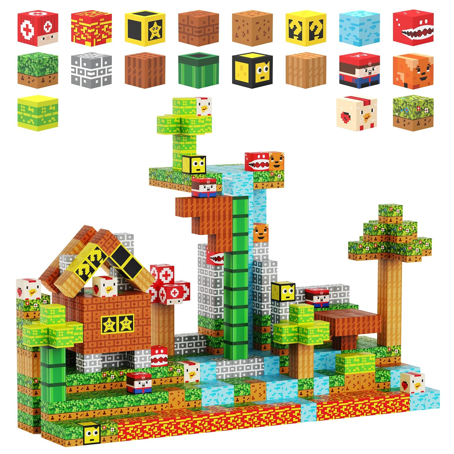 100Pcs Magnetic Blocks - Building Cube Game Toys For Kids Ages 3-5 4-8 8-12, Stem Sensory Toys For Boys & Girls 3+, Stacking Toy