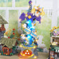 SAMYBLOCKS 1433PCS Dragon Swords Building Blocks Set, LED Light, 8.66 x 13.78 x 3.15 inches, Blue/Red/Green, Model