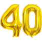 Isndare 40 Inch Number Balloons 40, Gold Helium Foil Number 40 Balloons, Large Number Balloon Age Balloon For Boys Girls Birthda
