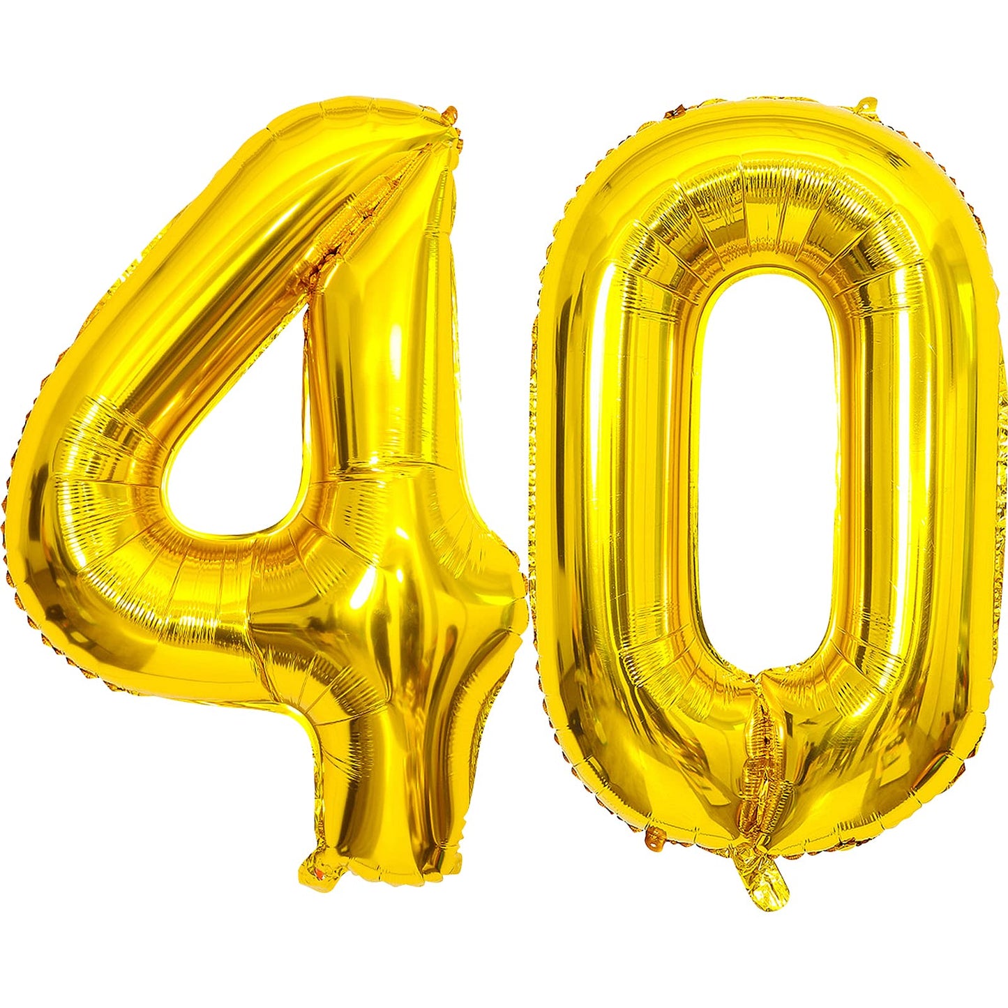 Isndare 40 Inch Number Balloons 40, Gold Helium Foil Number 40 Balloons, Large Number Balloon Age Balloon For Boys Girls Birthda