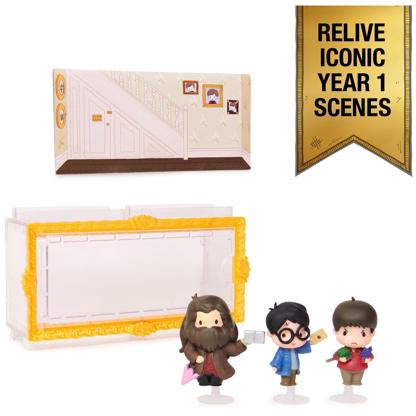 Wizarding World Harry Potter  Micro Magical Moments Figure Set with limited availability Harry  Hagrid  Dudley & Display Case  Kids Toys for Ages 6 and up