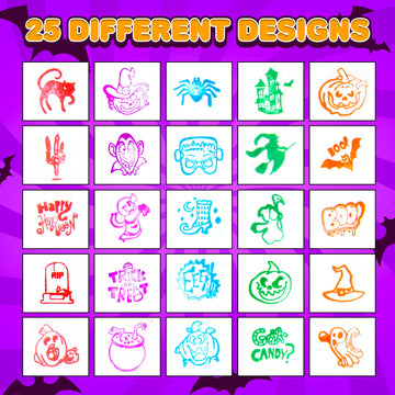 ArtCreativity Bulk Halloween Stampers for Kids - Set of 100 Halloween Stamps - Assorted Trick or Treat Stamper Designs for Hallo