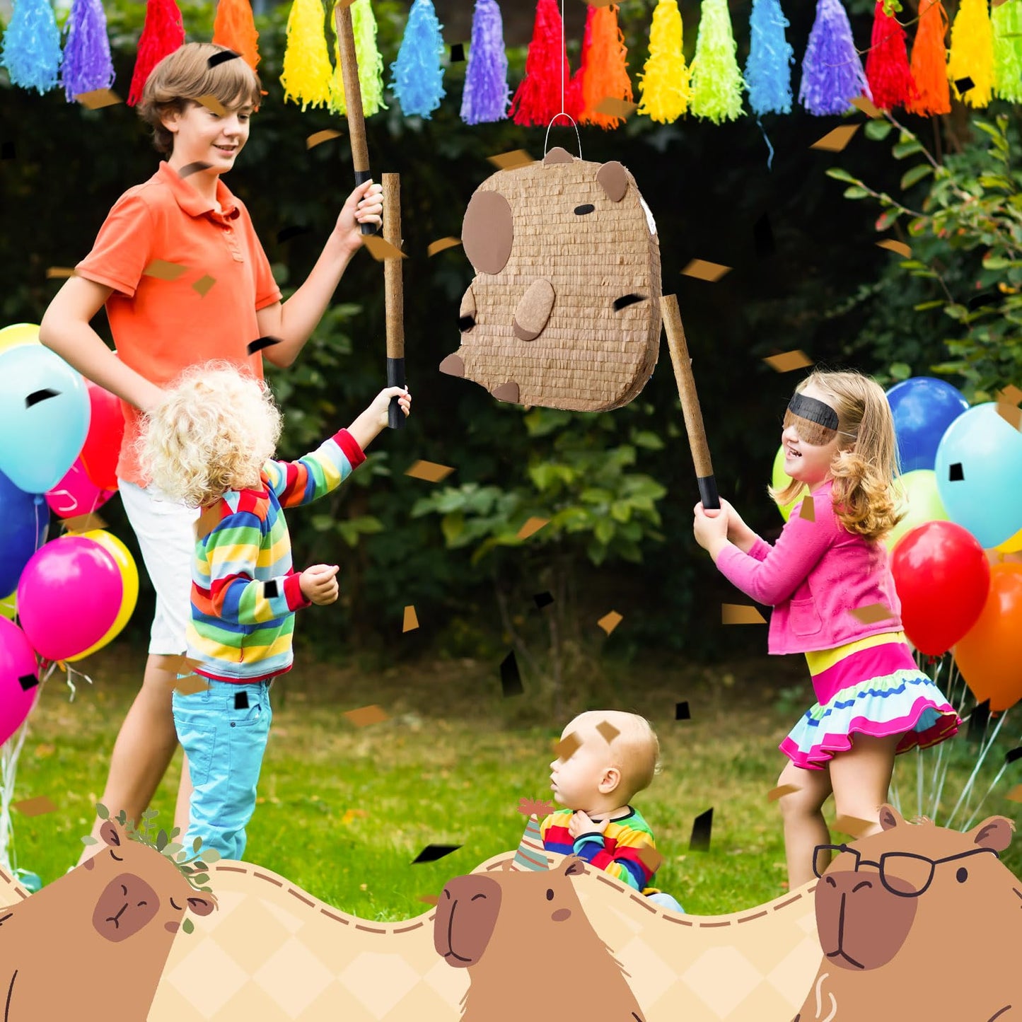Seenelling Capybara Piñata - Brown Fiesta Party Decor, Holiday Photo Prop, Model QAR-Seenelling-3438