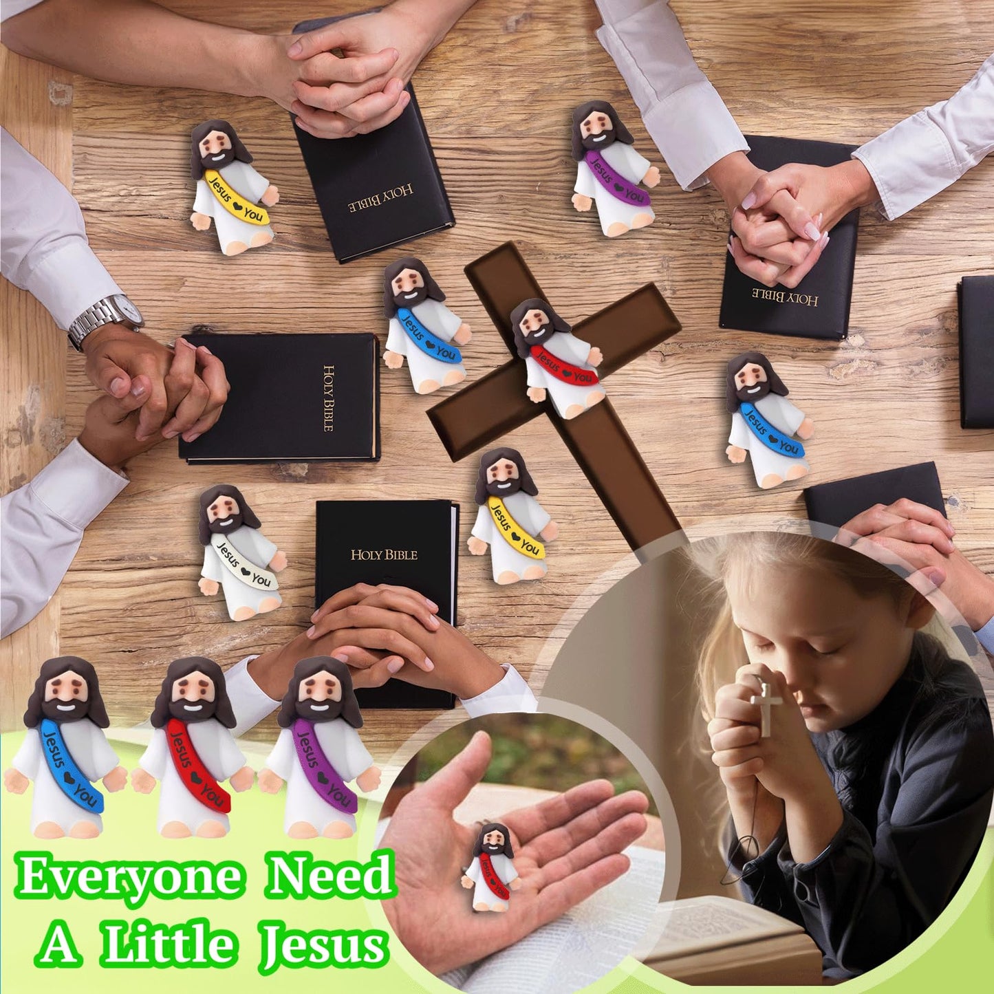 AIRNEY 50 PCS Little Jesus Figures Easter Religious Jesus Toys, Mini Jesus Figurines in Bulk, Easter Jesus Loves You Christ Toys