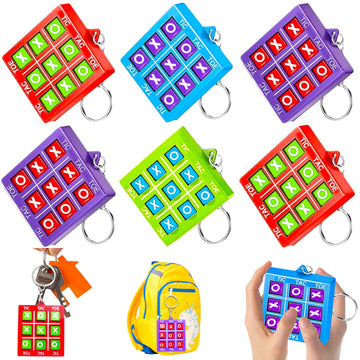 16 Pcs Tic Tac Toe Game Keychain Party Favors For Kids 4-8 8-12 Birthday Goodie Bags Stuffers Treasure Chest Prize Box Toys For Kids Classroom Rewards Return Gift Pinata Fillers Easter Basket Stuffers