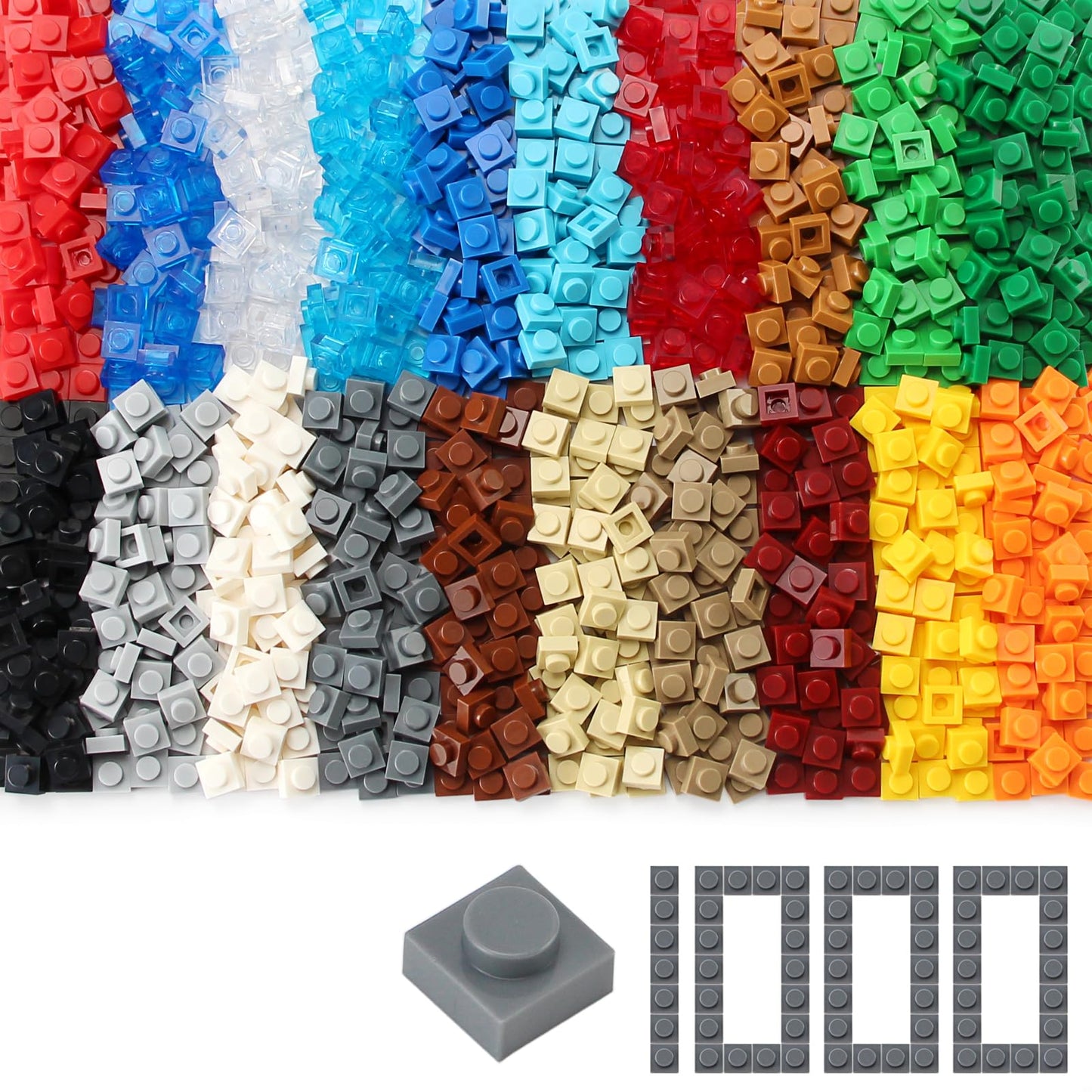 Feleph 1 * 1 Plate (20 Color Mixed, 1000 Pieces)