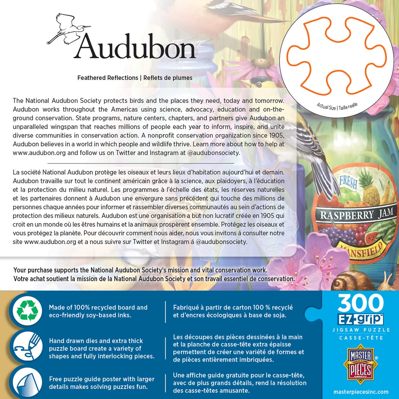 Baby Fanatics MasterPieces 300 Piece EZ Grip Jigsaw Puzzle - Feathered Reflections - 18x24