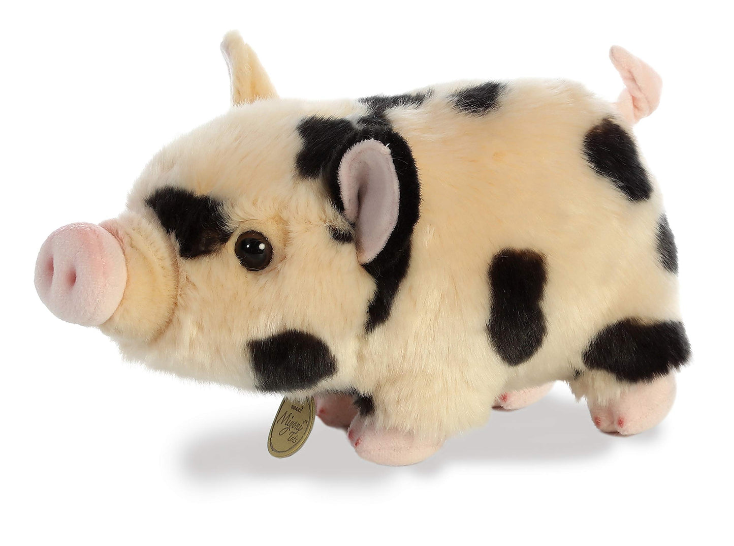 Aurora® Adorable Miyoni® Tots Pot-Bellied Piglet Spotted Stuffed Animal - Lifelike Detail - Cherished Companionship - Pink 11 Inches