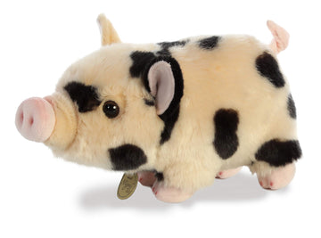 Aurora® Adorable Miyoni® Tots Pot-Bellied Piglet Spotted Stuffed Animal - Lifelike Detail - Cherished Companionship - Pink 11 Inches