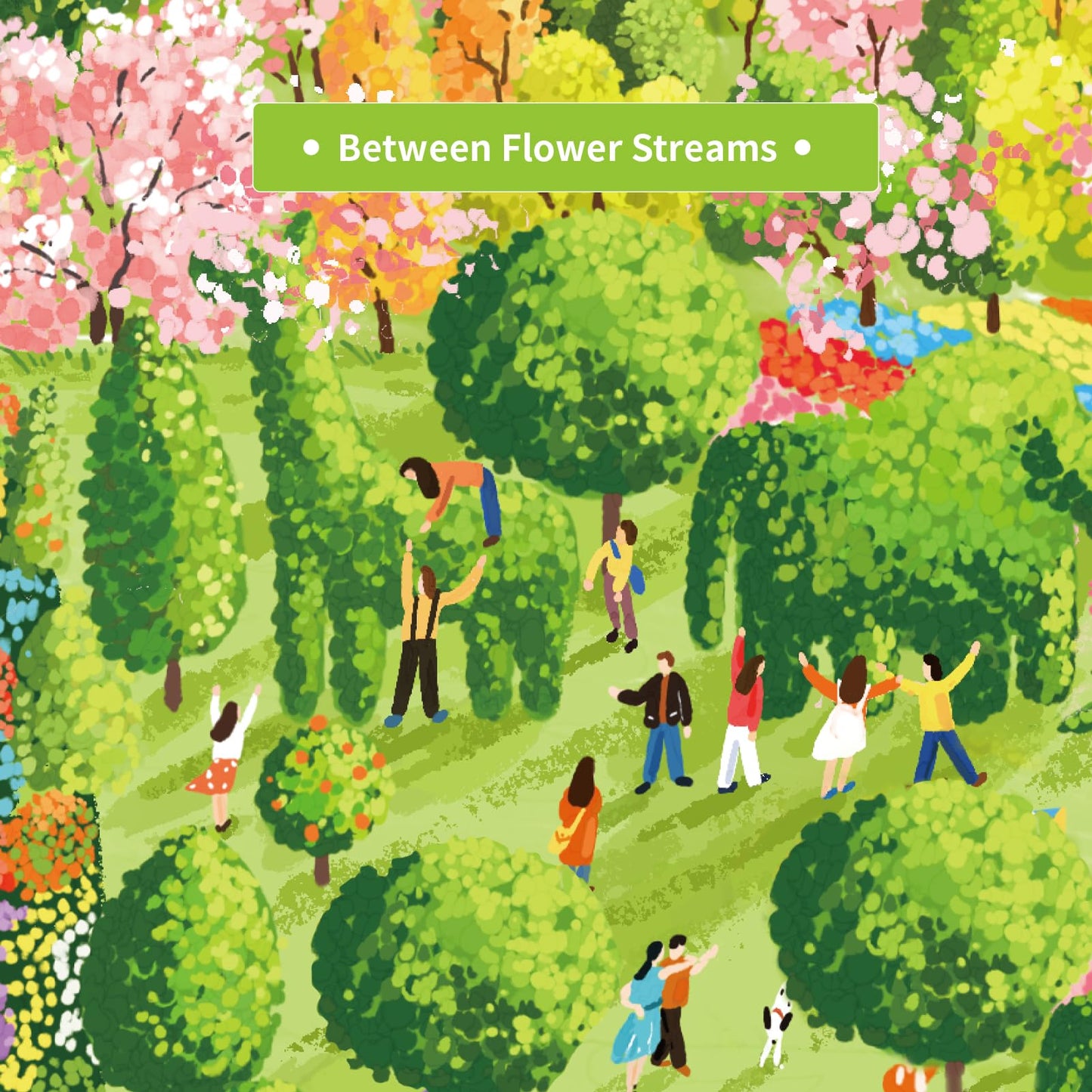 Momibook Puzzles For Adults 1000 Piece Jigsaw Puzzles Of Between Flower Streams, Painting Image Difficult Challenging Hard Impos