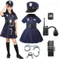 Lingway Toys Kids Police Costume For Girls,Girls Police Officer Costume Set, Kids Halloween Costume Dress Up 6-8years