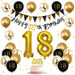 Jobkoo 18Th Birthday Decorations, Black Gold 18Th Birthday Party Decoration For Boys Girls Golden Black 18Th Birthday Balloons C