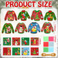 DoubleFill 48 Sets Christmas Ugly Sweaters Suncatchers Craft Kit Christmas Tree Ornaments Stained Glass Xmas Window Arts and Cra