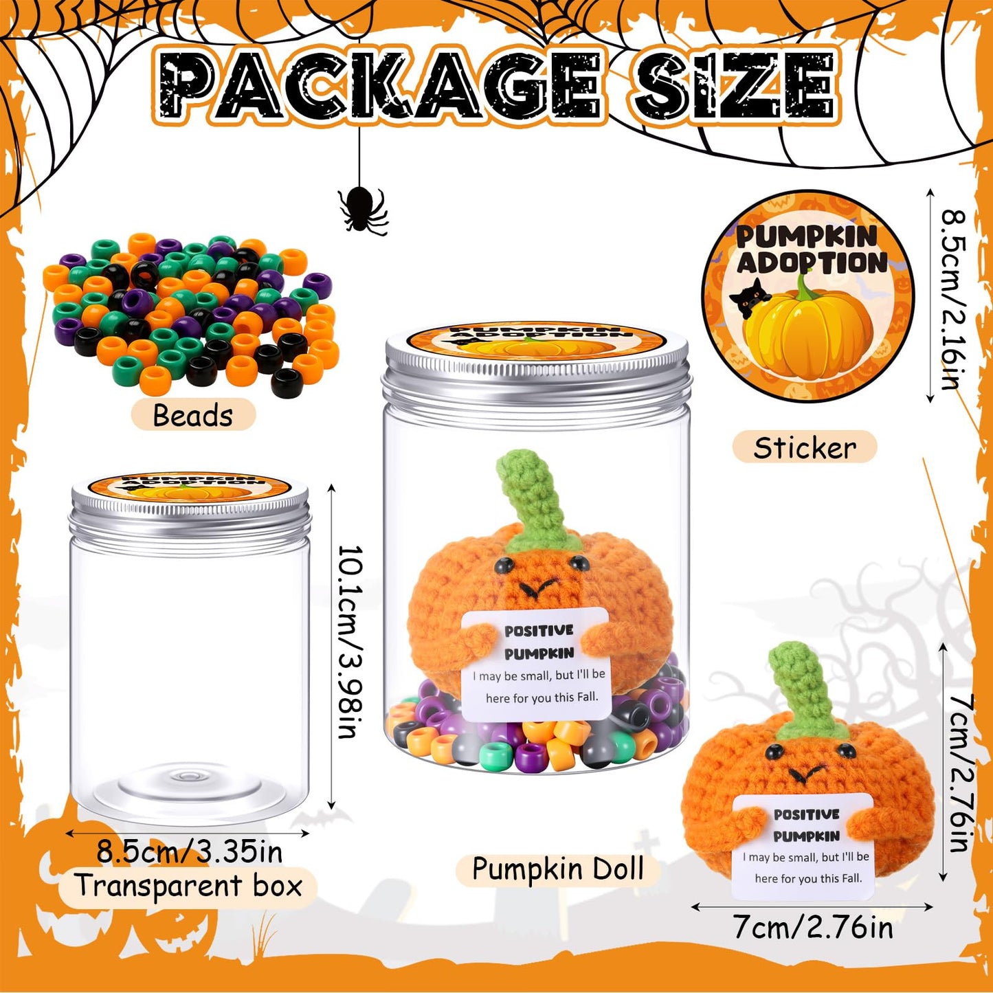 Suncalla Thanksgiving Gifts Adopt Pumpkin Crochet Gift Positive Handmade Knitting Pumpkin Doll Gift for Women Spooky Christmas S