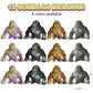 ArtCreativity Stretchy Gorilla Toys - 12 PK Fidget Toys, 3 Feet Arms, Rubber, Brown/Purple/Black, Great for Jungle Party Favors