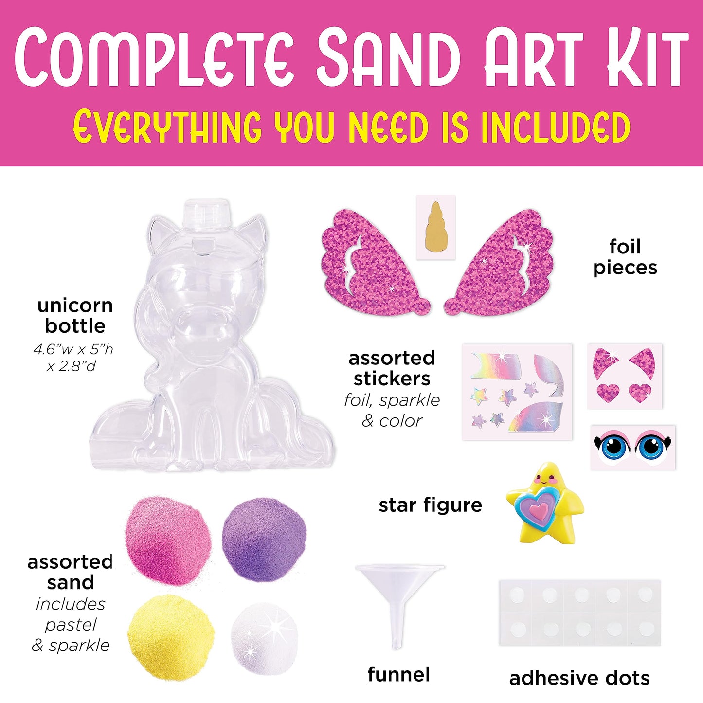 Creativity for Kids Sand Art Kit - Unicorn DIY Art Kit, 1.85x1.97x1.1 inches, Plastic, Model 6394000, Perfect Unicorn Gifts for Girls