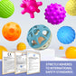 ROHSCE Sensory Toys for Babies, Montessori Textured Baby Balls and Wheat Straw Rattle, Baby Toys for 6-12 Months, Ideal Newborn