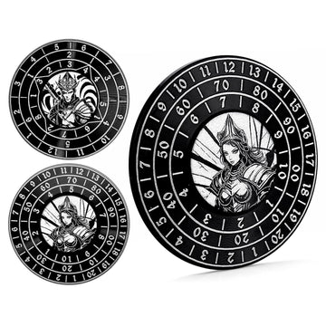 PJOY Spinner Dice 7-in-1 Metal DND Dice Set Built-in D4, D6, D8, D10, D%, D12 and D20 Unique Dice Spinner Fighter Metal D&D Dice