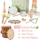 Vinjoe Baby Musical Instruments-Toddler Montessori Wooden Musical Toys For Kids 1-3, Neutral Colors Percussion Instruments Set E