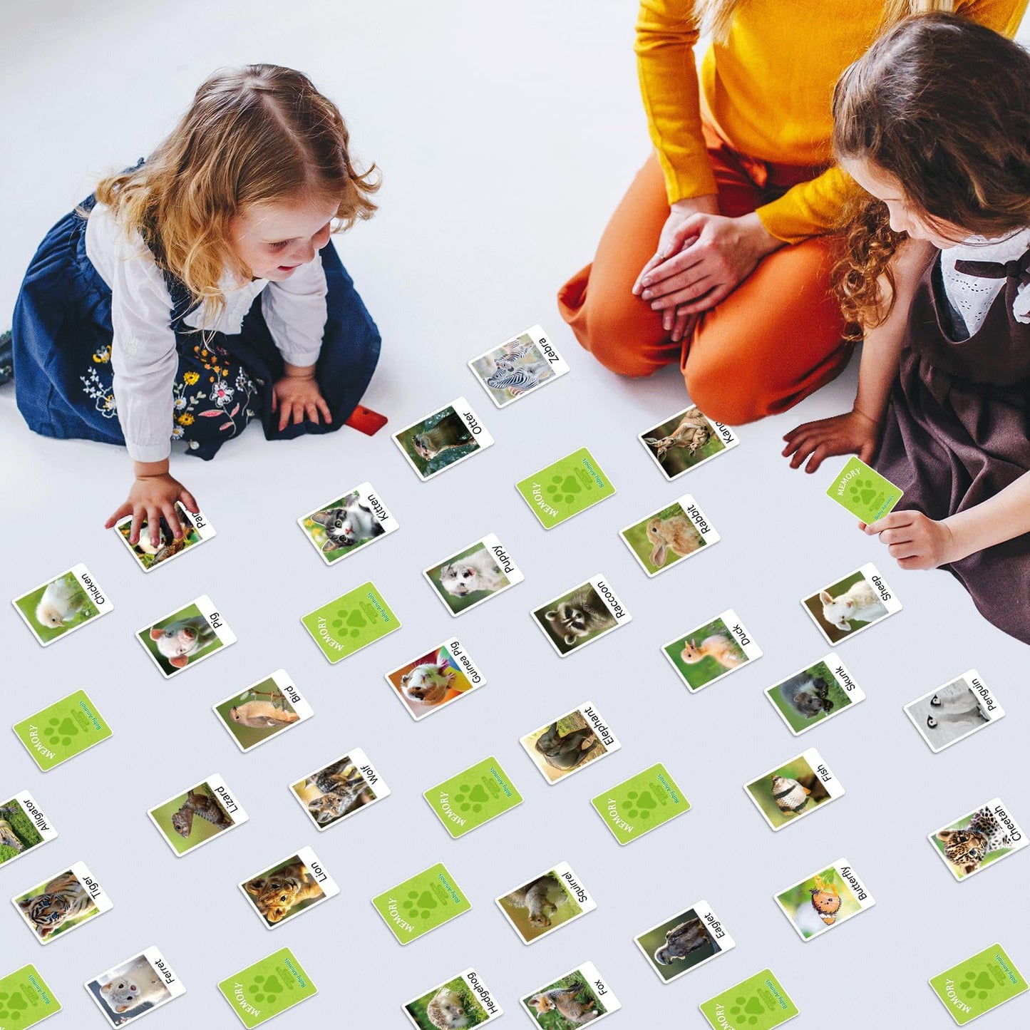 Gisgfim 50 Pairs Memory Matching Game Animal Babies Concentration Memory Card Educational Game For Kids Adults A Fun & Fast Baby