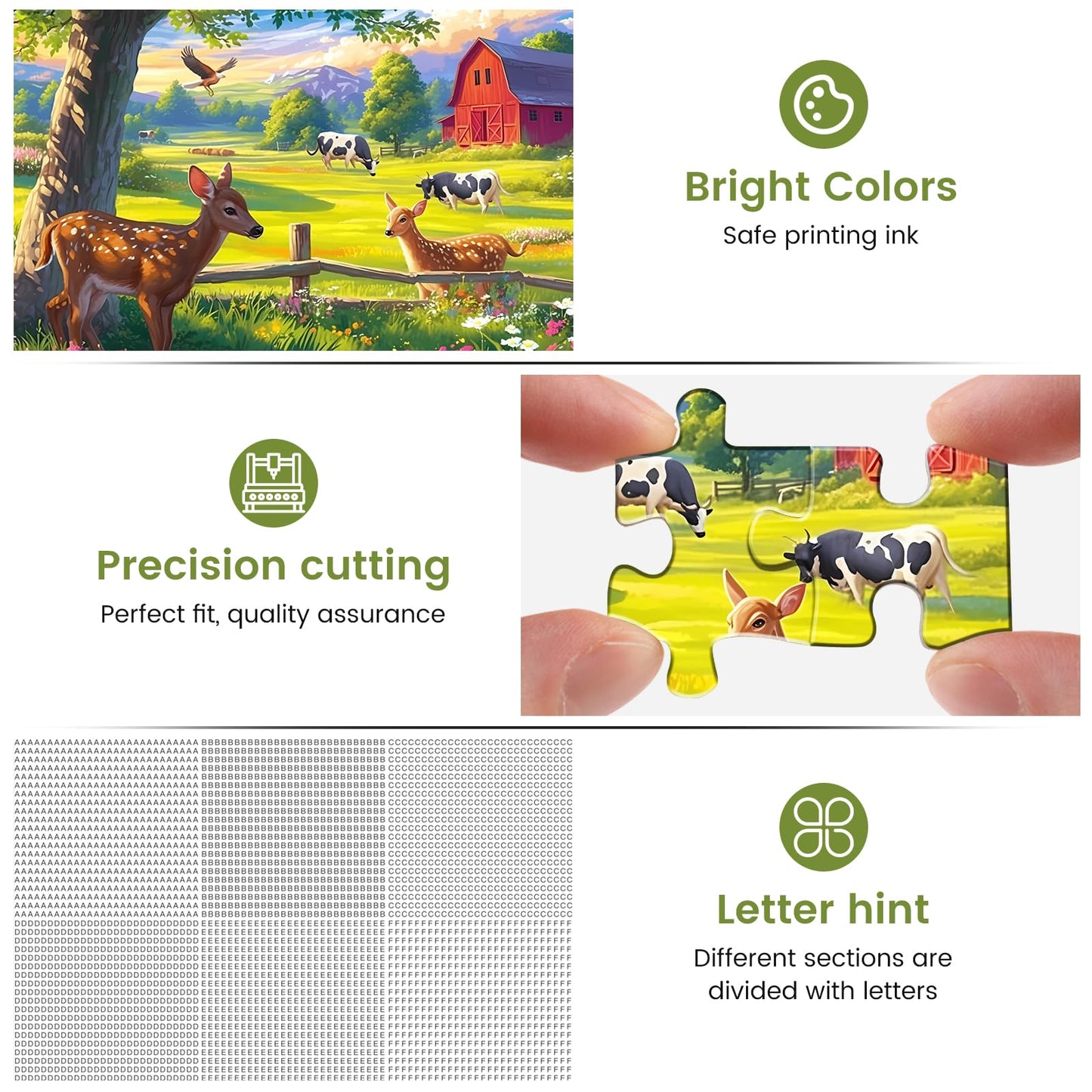 300 Pieces Puzzles for mature-themed Jigsaw Puzzle 300 Piece Children Elderly Puzzle Deer Cow Farm Puzzle Gift for Mom Dad Family Friend Family Activity Games Home Decor Wall Art 20.5x15IN