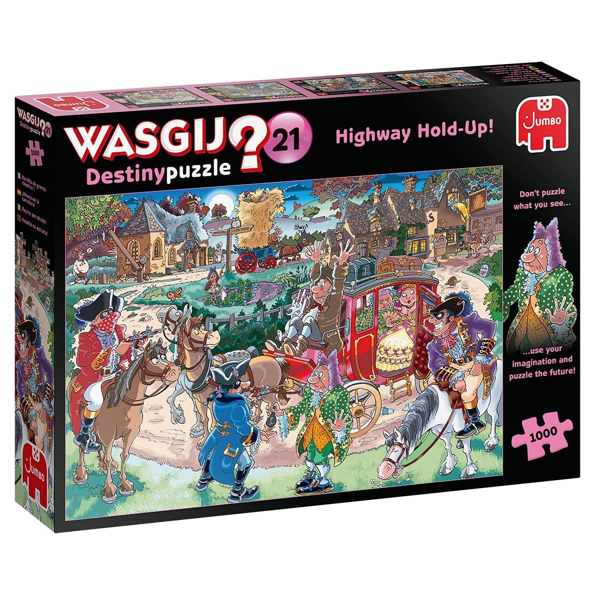 Jumbo, Wasgij, Retro Destiny 21 - Highway Hold Up!, Unique Collectable Jigsaw Puzzles For Adults, 1,000 Piece