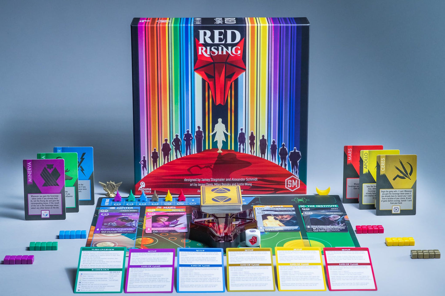 Stonemaier Games: Red Rising | A Competitive Strategy Game Based On The Novels From Pierce Brown | Craft A Hand Of Powerful Characters From The World Of Red Rising | 1-6 Players, 60 Mins, Ages 14+
