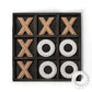 Genmous Wooden Tic Tac Toe Game Board For Seniors Family Indoor Game, 10.6 Inch Black Rustic Giant Tic Tac Toe Coffee Table Deco