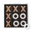 Genmous Wooden Tic Tac Toe Game Board For Seniors Family Indoor Game, 10.6 Inch Black Rustic Giant Tic Tac Toe Coffee Table Deco