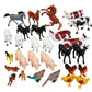 Farm Animal Toy Action Figure 50pc Set - Different Barnyard Animals & Accessories Including Horses, Chickens, Sheep & More - Gre