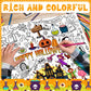 Halloween Giant Coloring Poster With 24 Pcs Paint Pens, 31.5 X 39.37 Inch Jumbo Coloring Poster With Pumpkin, Huge Coloring Pape