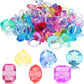 100 Pcs Gem Rings Toys for Kids, Bulk Toys Diamond Ring Party Favors for Boys Girls Toddlers, Colorful Princess Ring Dress Up Ac