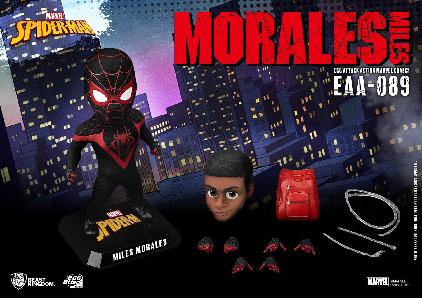 Beast Kingdom Marvel Comics: Miles Morales Eaa-089 Egg Attack Action Figure, Multicolor