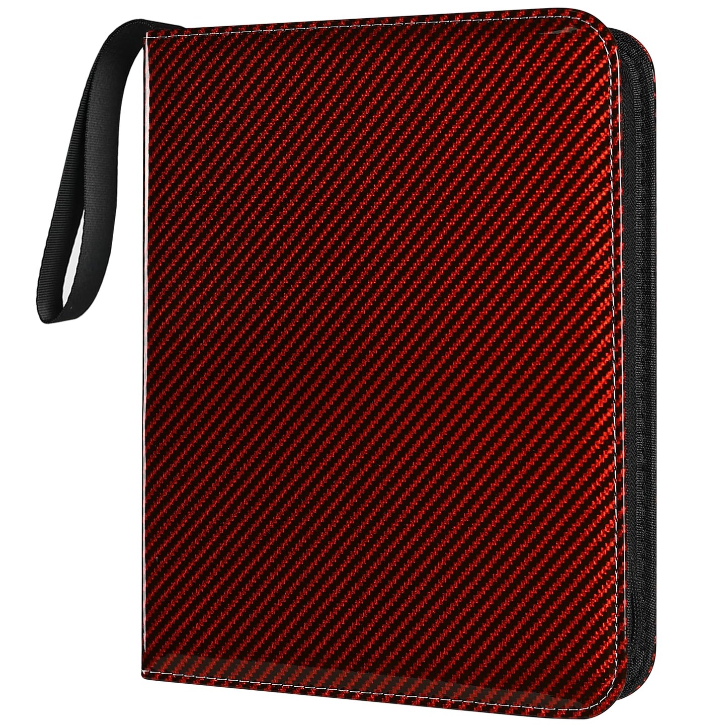 Card Binder for Toploaders  Portable 4 Pockets Trading Card Holder Albums for Sports  Trading  and Gaming Cards Red