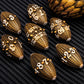 ARUOHHA DND Metal Dice Antique Gold Dragon Egg Dice with Metal Box, Role Playing Game RPG Polyhedral D and D Dice Set D20 D12 D1